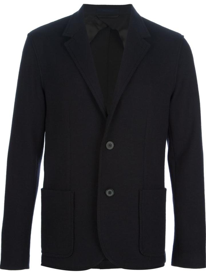 Lanvin Deconstructed Blazer, Men's, Size: 50, Blue, Polyamide/spandex/elastane/wool