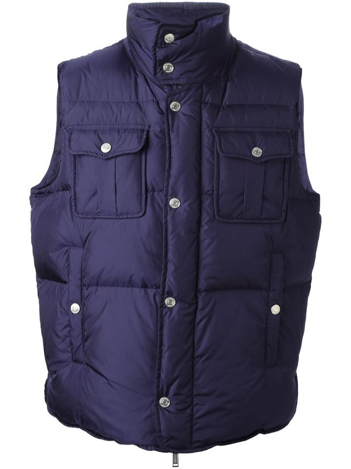 Dsquared2 Sleeveless Padded Jacket, Men's, Size: 50, Blue, Polyester/feather Down/polyamide