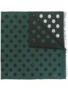Ps By Paul Smith Dotted Print Scarf, Men's, Green, Viscose/modal/cotton