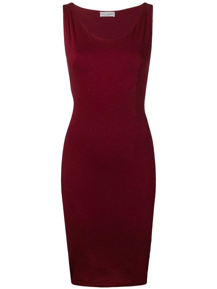 Dolce & Gabbana Vintage Sleeveless Fitted Dress - Red