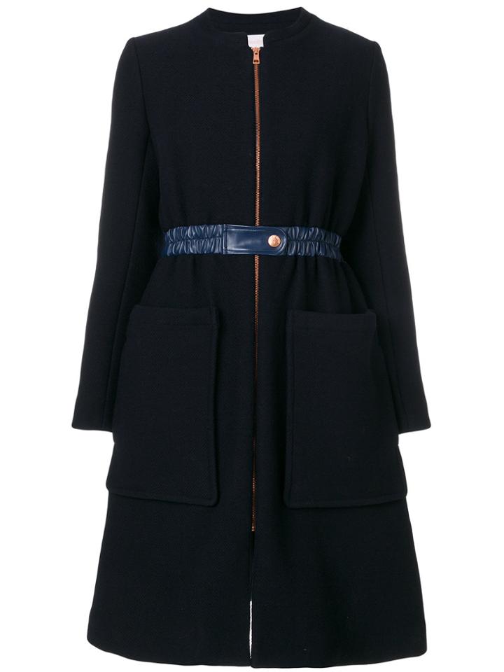 See By Chloé Zipped Collarless Coat - Blue