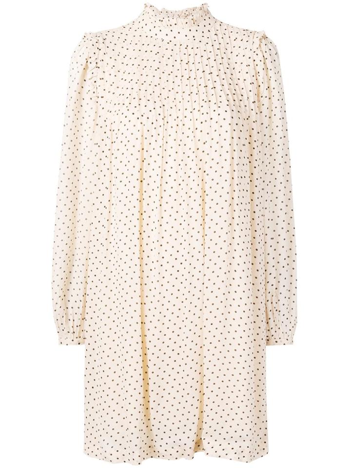 Ganni Polka Dot Print Dress - Neutrals