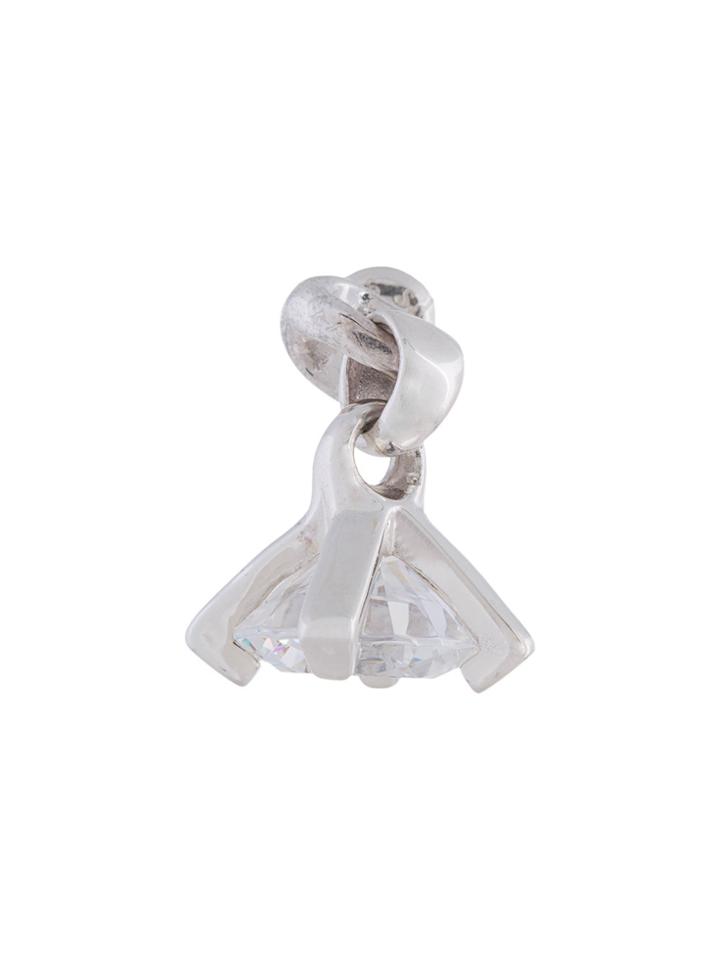 E.m. Claw Set Crystal Earring - Metallic