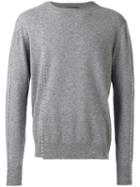 Raf Simons Round Neck Stitch Sweater, Men's, Size: Medium, Grey, Wool