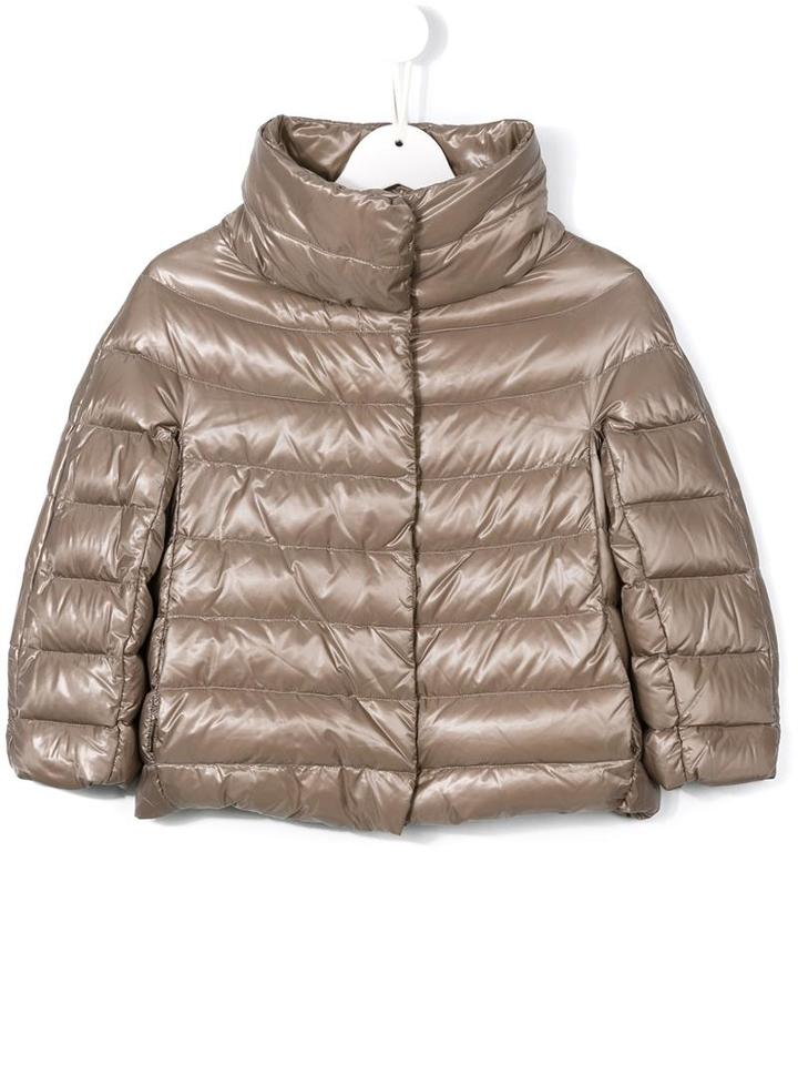 Herno Kids Hooded Down Jacket, Girl's, Size: 8 Yrs, Nude/neutrals