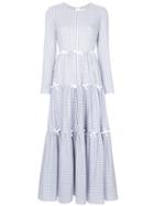 Huishan Zhang Bow Detail Gingham Dress - White