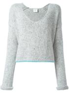 Forte Forte V Neck Jumper, Women's, Size: 0, Grey, Polyamide/cashmere/alpaca/virgin Wool