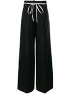 Rejina Pyo Contrast Stitching Trousers - Black