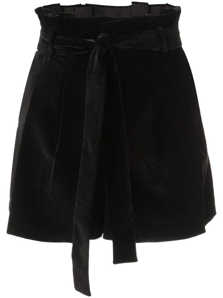 Alice+olivia Laurine Paper Bag Shorts - Black