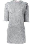 Liska Long Knit T-shirt, Women's, Size: Medium, Grey, Silk/cashmere/merino