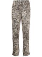 Etro Paisley Print Cropped Trousers - Brown