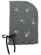 No21 Floral Embroidered Hood Hat - Grey