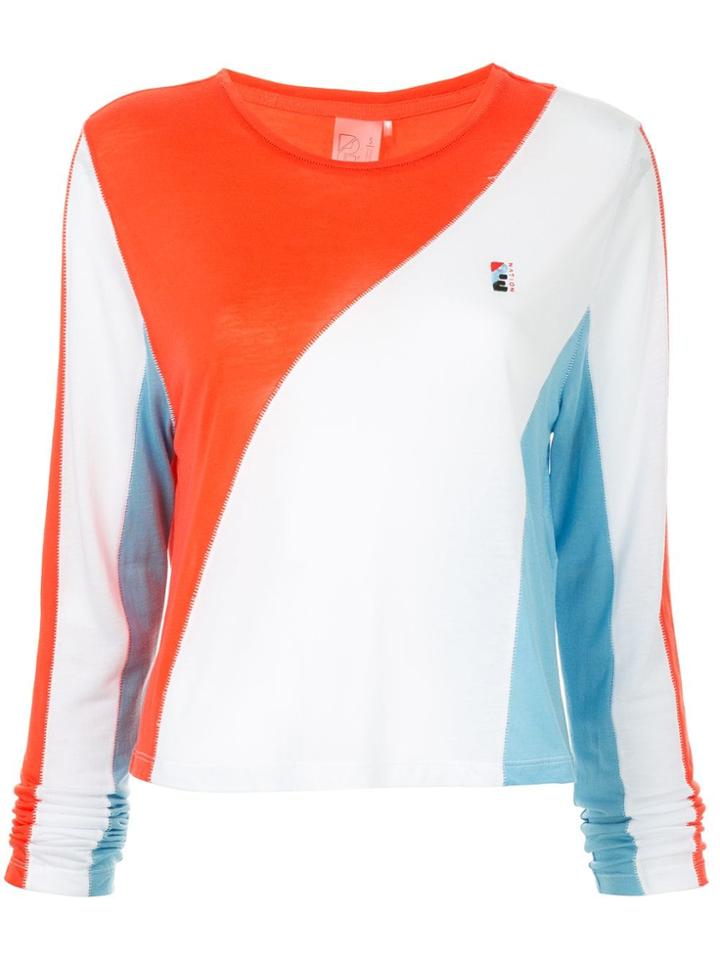 P.e Nation Spiral Colour Block Top - White