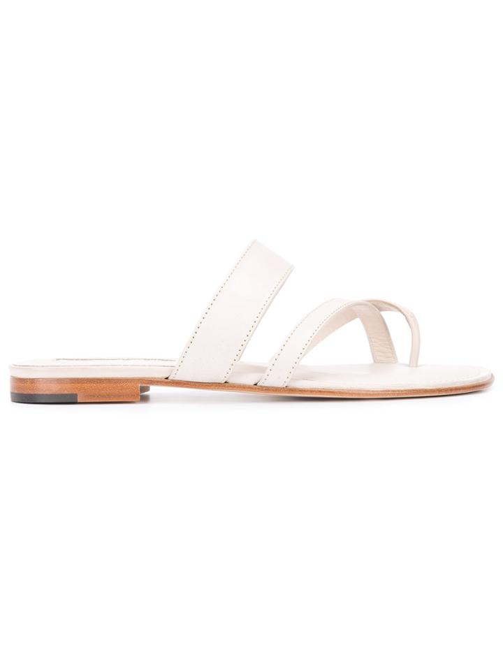 Manolo Blahnik Strappy Susa Sandals - White