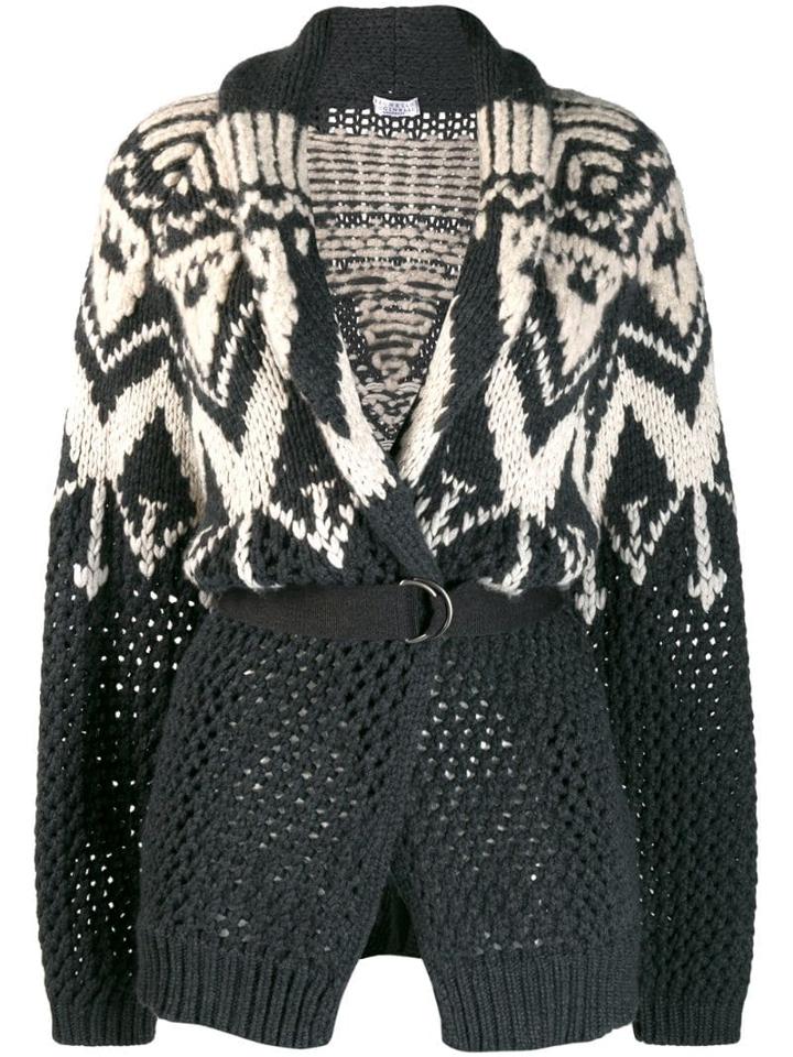 Brunello Cucinelli Belted Cardi-coat - Grey
