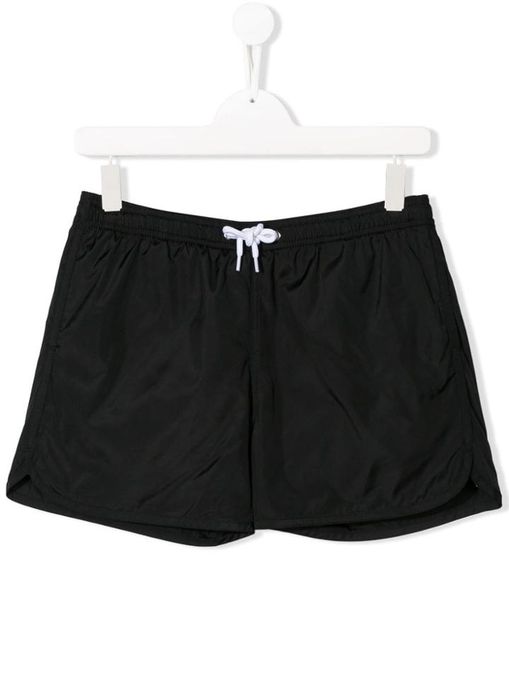 Gcds Kids Swimming Logo Print Shorts - Black