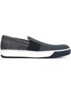Lanvin Panelled Slip-on Sneakers - Blue
