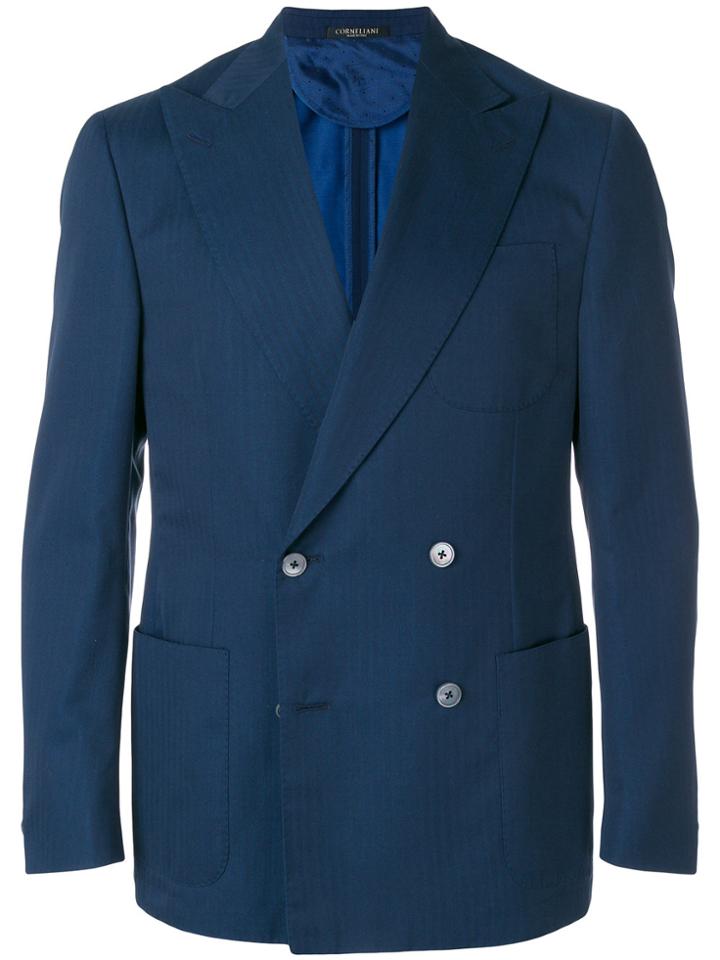 Corneliani Double-breasted Jacket - Blue
