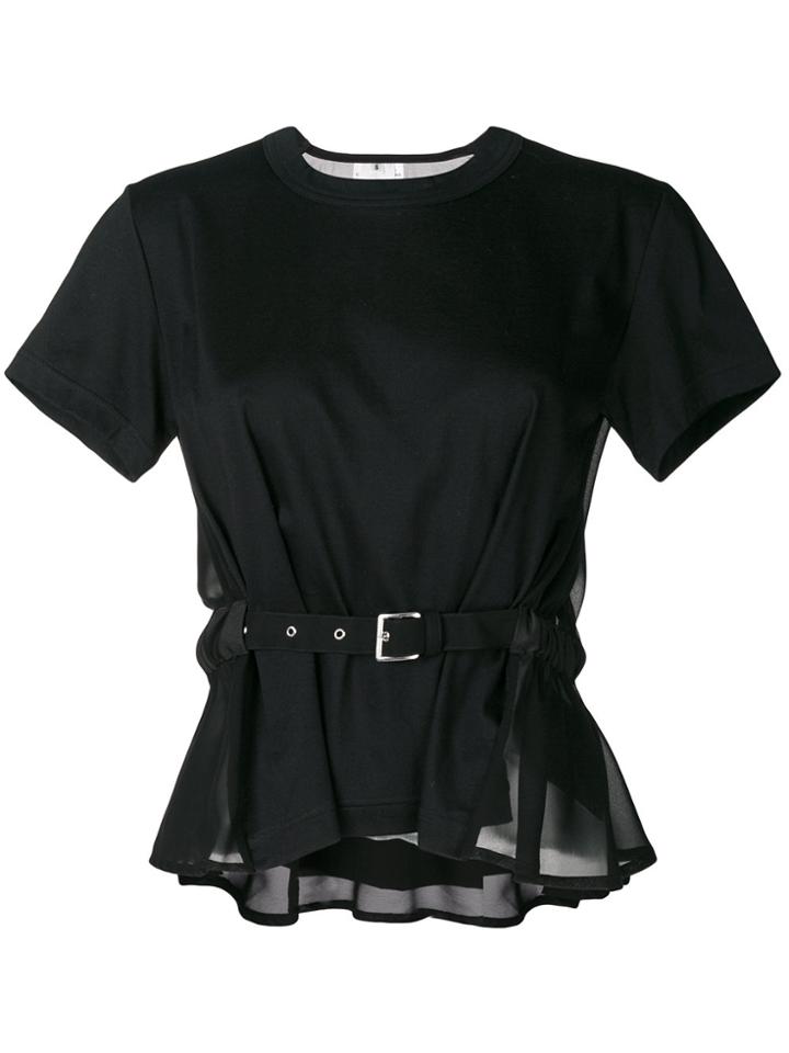 Comme Des Garçons Noir Kei Ninomiya Belted T-shirt - Black