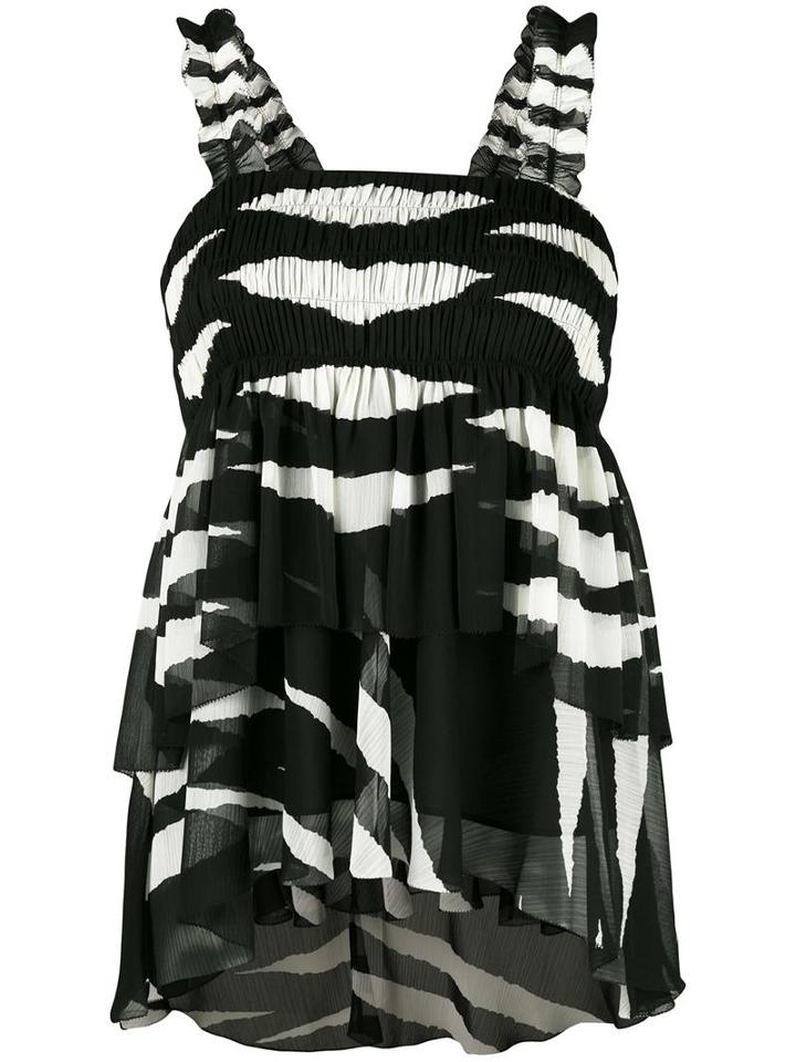 Tory Burch Zebra Print Blouse, Women's, Size: 6, Black, Polyester
