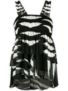 Tory Burch Zebra Print Blouse, Women's, Size: 6, Black, Polyester
