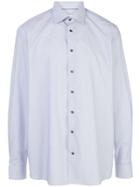 Eton Fine Striped Poplin Shirt - Blue
