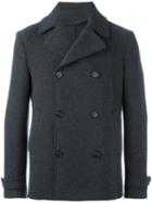 Z Zegna Double-breasted Short Coat, Men's, Size: 50, Grey, Polyamide/polyester/spandex/elastane/wool
