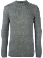 Roberto Collina Ribbed Jumper, Men's, Size: 54, Grey, Silk/merino