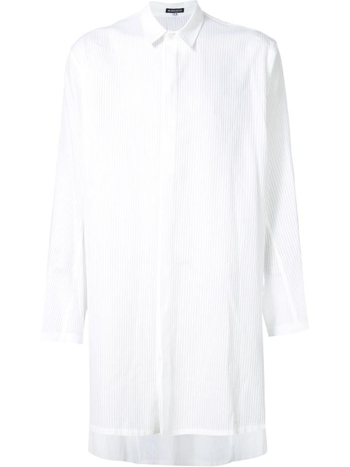 Ann Demeulemeester Striped Elongated Shirt, Men's, Size: Xl, White, Cotton