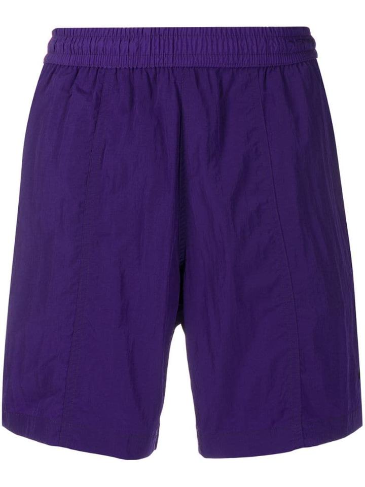 Ami Alexandre Mattiussi Elastic Waist Long Swim Shorts - Purple