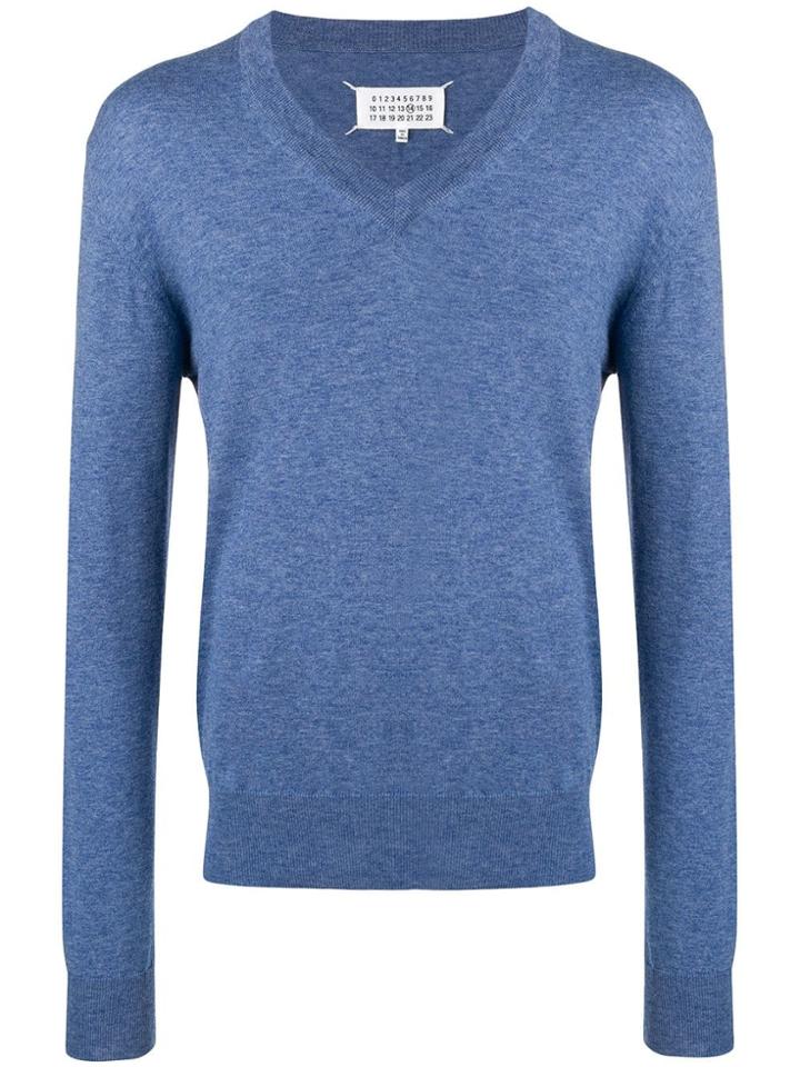 Maison Margiela V-neck Sweater - Blue