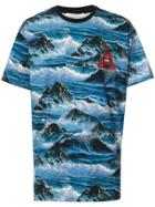 Givenchy Waves Printed T-shirt - Blue