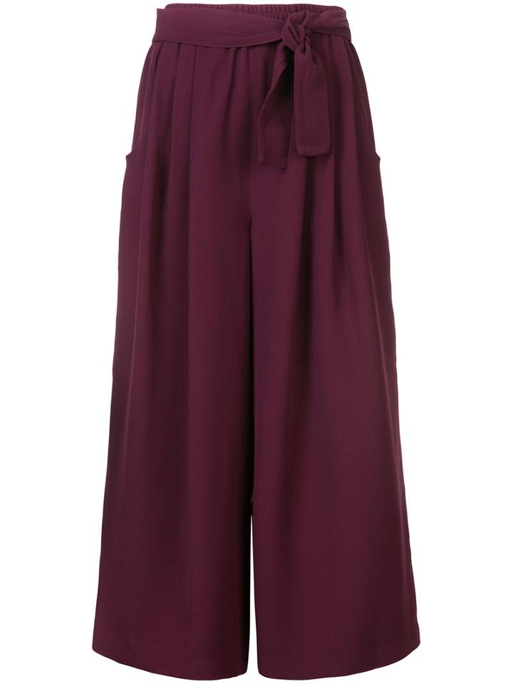 Tome - Cropped Palazzo Pants - Women - Acetate/viscose - S, Pink/purple, Acetate/viscose