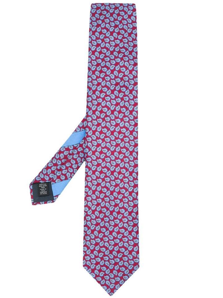 Ermenegildo Zegna Fantasia Parsley Print Tie - Red