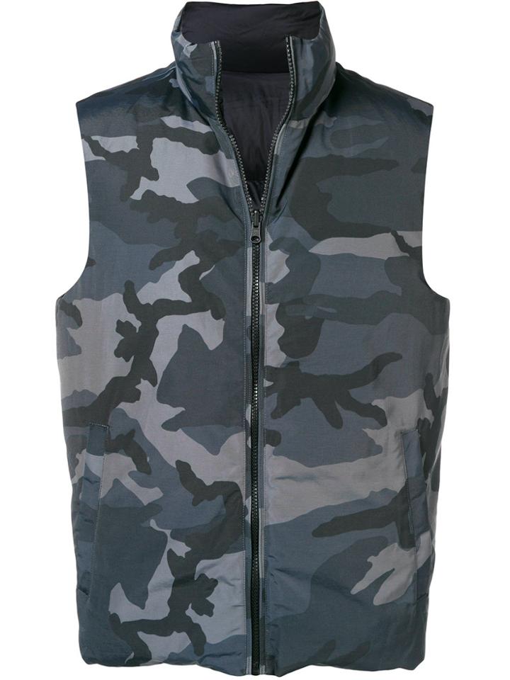 Woolrich Padded Camouflage Gilet - Blue