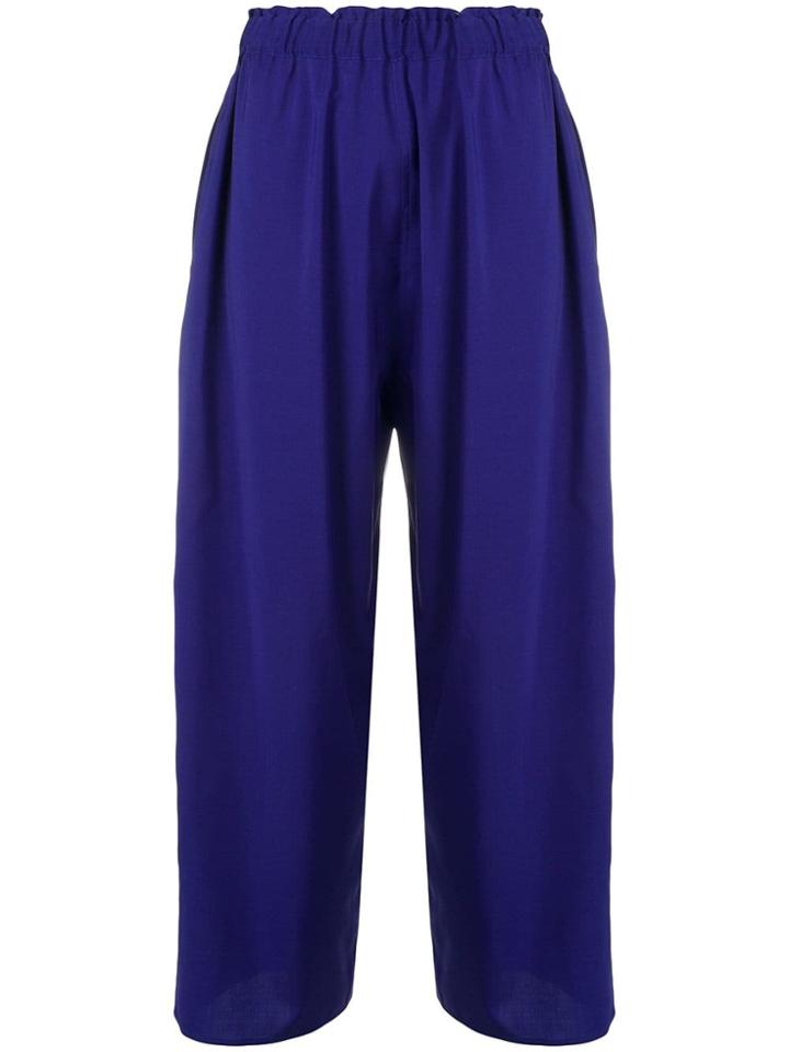 Sofie D'hoore Cropped Wide Leg Trousers - Blue