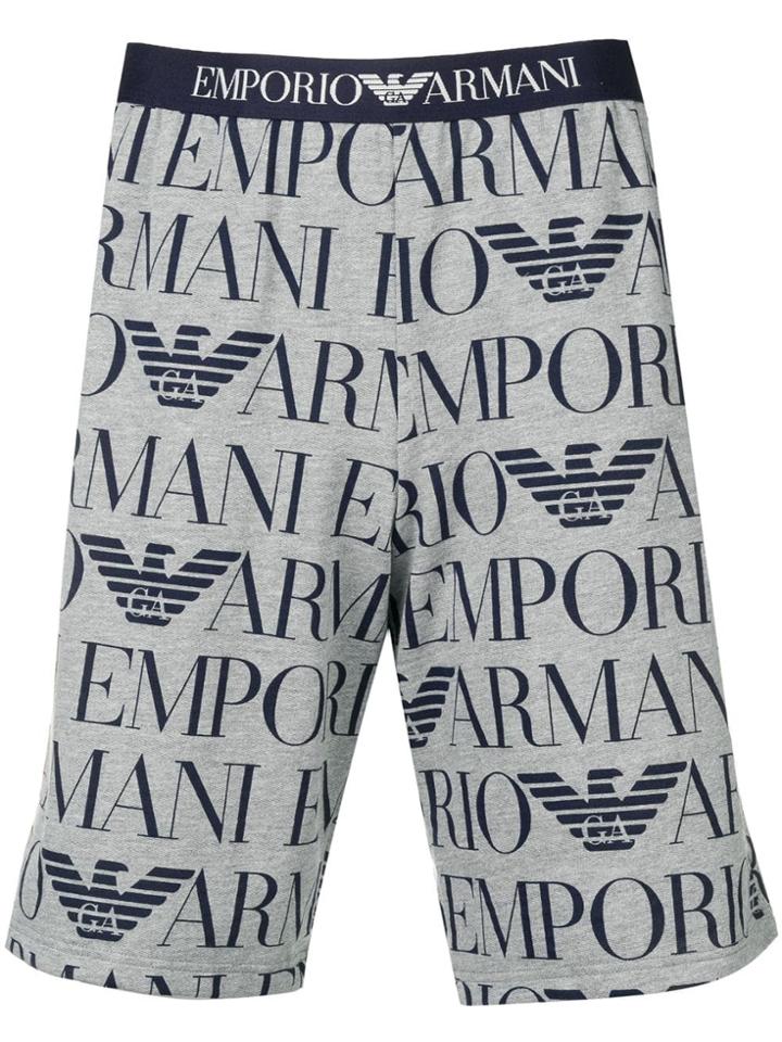 Emporio Armani Logo Track Shorts - Grey