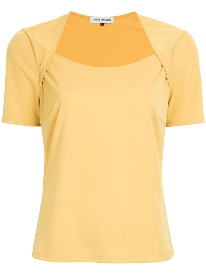 Han Ahn Soon Contrast Sleeve T-shirt - Yellow & Orange