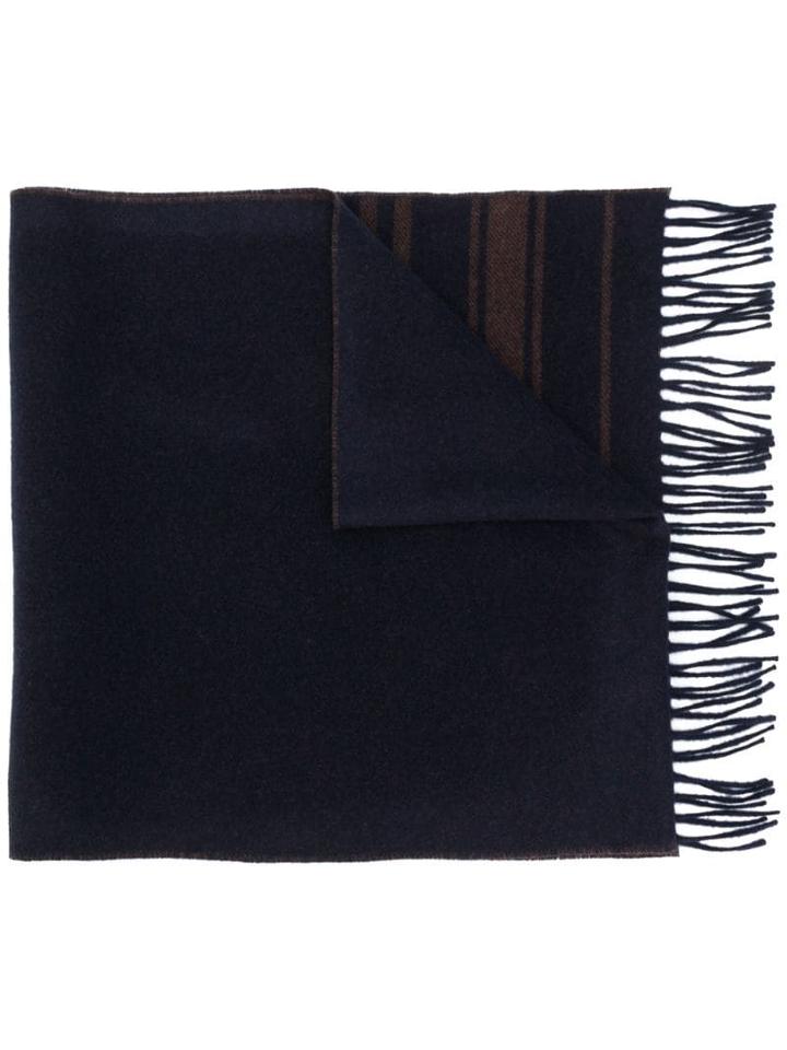 Brunello Cucinelli Striped Cashmere Scarf - Blue