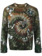 Valentino 'tie & Dye' Embroidered Butterfly Sweatshirt, Men's, Size: Xs, Green, Cotton/polyamide/polyester/viscose