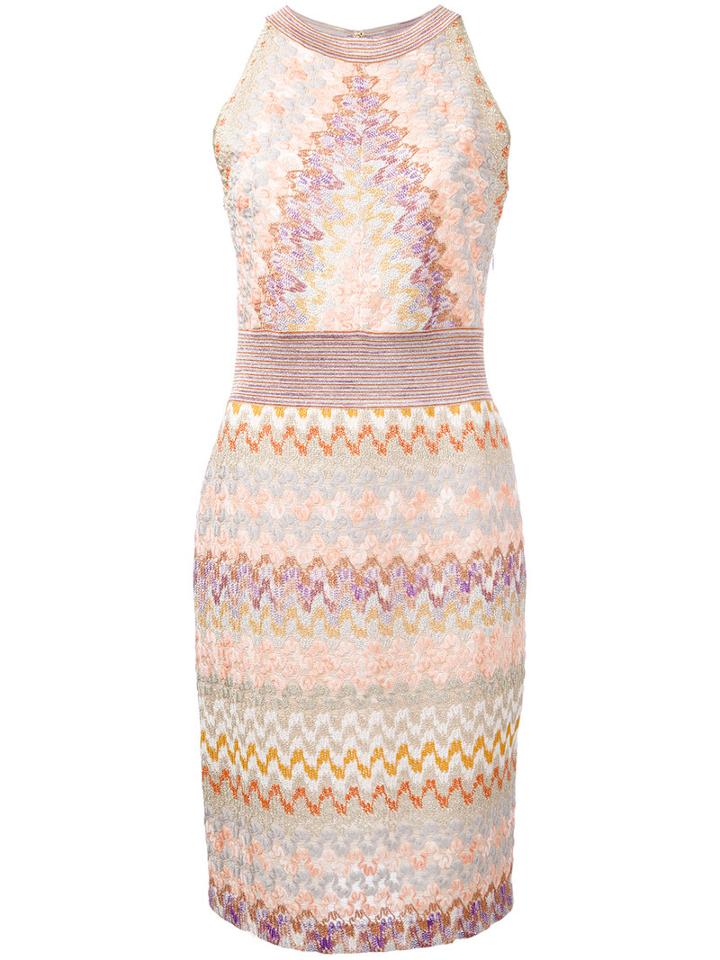 Missoni - Signature Print Fitted Dress - Women - Polyester/cupro/rayon - 44, Pink/purple, Polyester/cupro/rayon