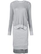 Toga Glitter Stitch Layered Sweater Dress - Metallic
