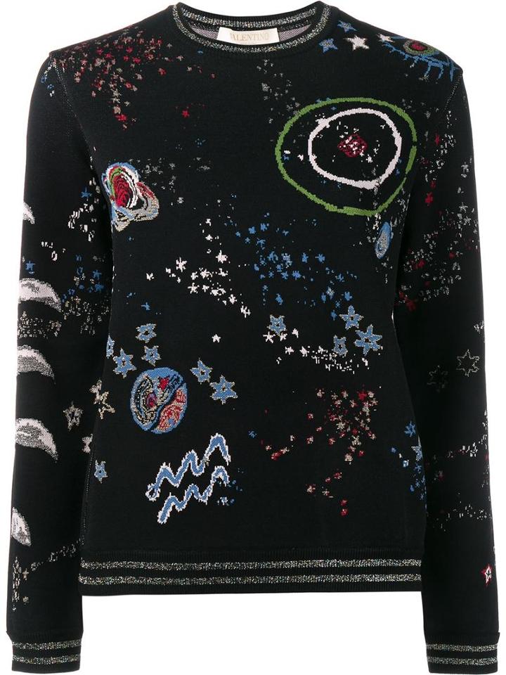 Valentino Astro Couture Jumper, Women's, Size: Large, Black, Viscose/polyester/metallic Fibre