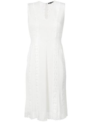 Kobi Halperin - Fitted Fringe Hem Dress - Women - Polyester - 10, White, Polyester