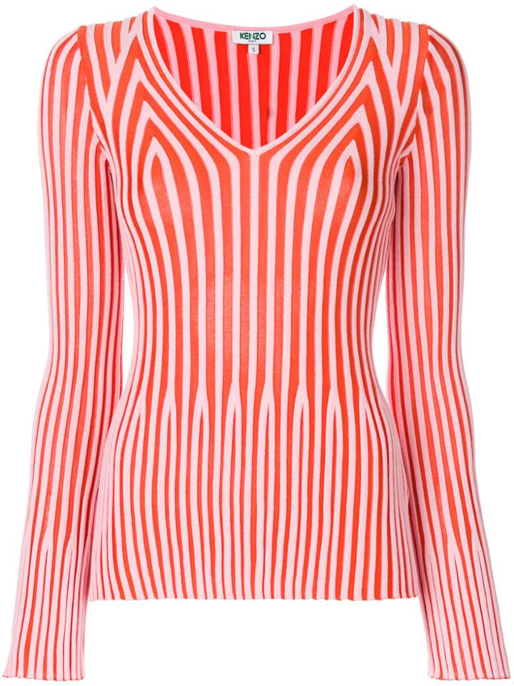 Kenzo Striped Knitted Top - Pink & Purple