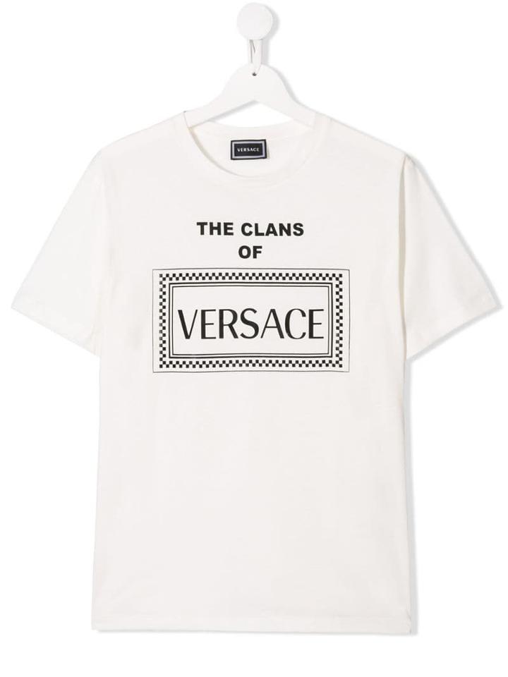 Young Versace Monochrome Print T-shirt - White