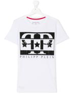 Philipp Plein Junior Rhinestone Logo T-shirt - White