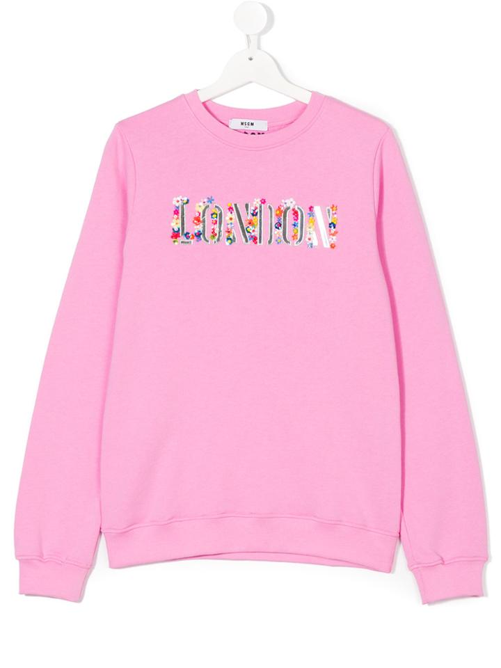 Msgm Kids Teen London Sweater - Pink & Purple