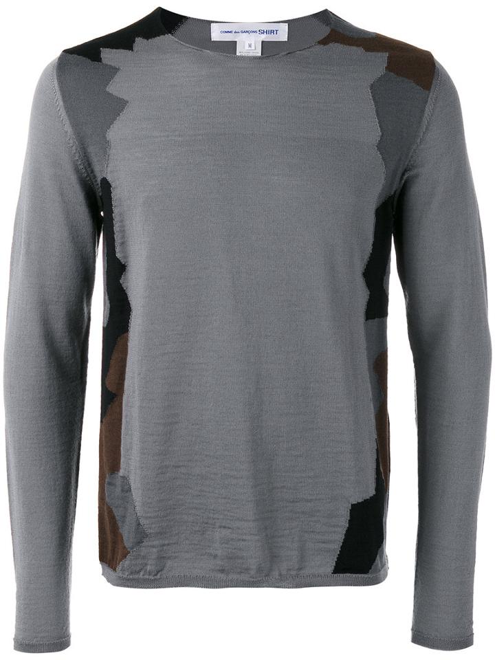 Comme Des Garçons Shirt Geometric Pattern Jumper, Men's, Size: Small, Grey, Acrylic/wool