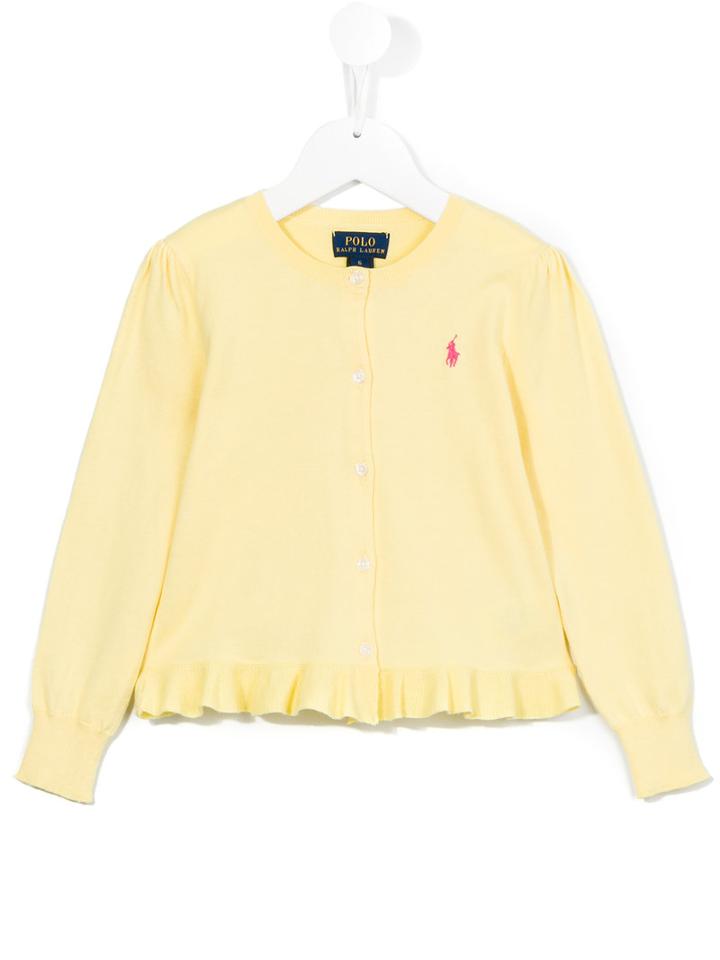 Ralph Lauren Kids - Ruffled Cardigan - Kids - Cotton - 5 Yrs, Yellow/orange